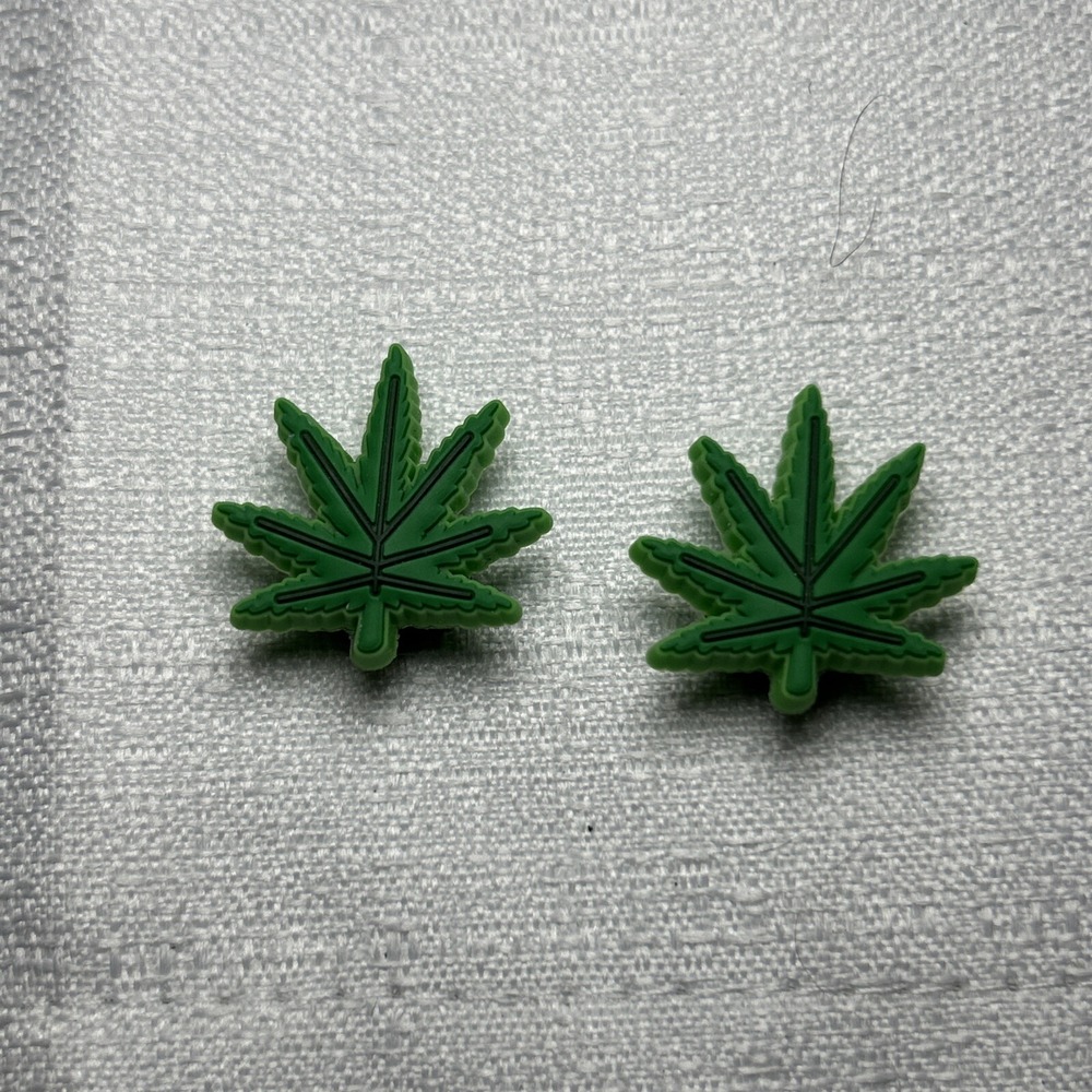 Weed Leaf Marijuana Cannabis Shoe Charms - 2 Pieces